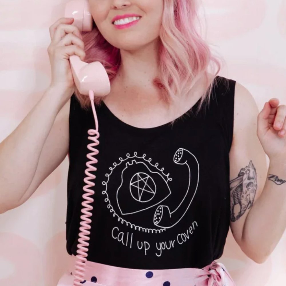 NWT: Halloween Themed Call Up Your Coven Tank Top Shirt.